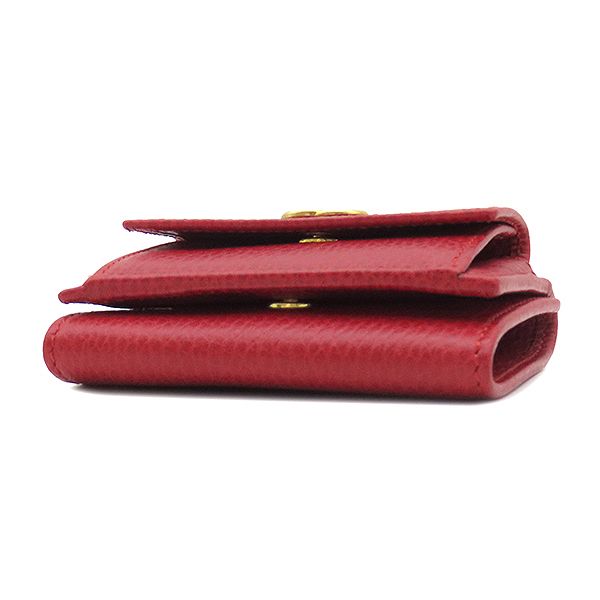 Gucci Trifold Wallet GG Marmont Leather Red Gold Hardware Petite Marmont Red
