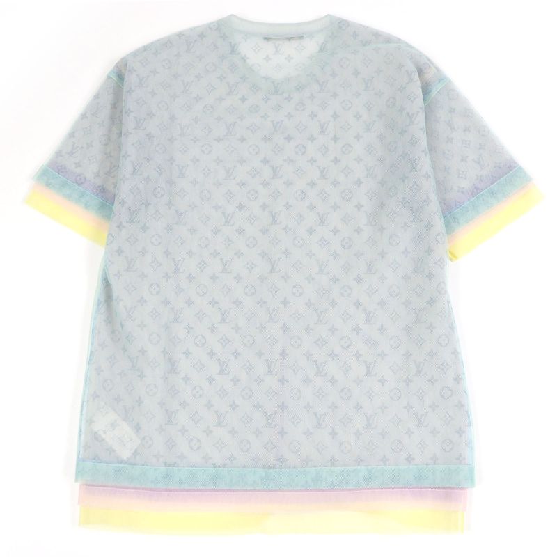 Louis Vuitton 20SS Monogram Tulle Layered Short-sleeved T-shirt Cut And Sewn