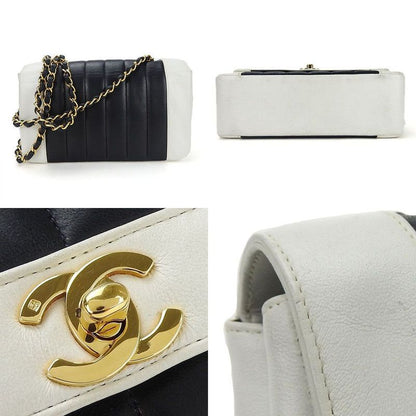 Chanel Chain Shoulder Bag Crossbody Mademoiselle 2nd Lambskinleather Leather