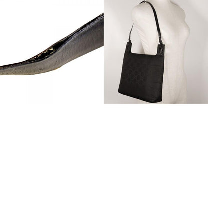 Gucci One Shoulder 001998 X GG Nylon Black Ladies Shoulder Bag