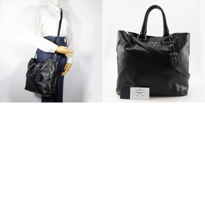 Prada Logo Ws7654 Leather Black Ladies Tote Bag