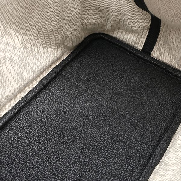 Hermes Tote Bag Garden Party PM Negonda Black Silver Hardware Black Engraved Y