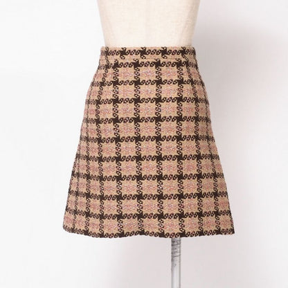 2022Gucci Skirt Suit Size 36 (155 80Y) GG Logo Gold Button Tweed