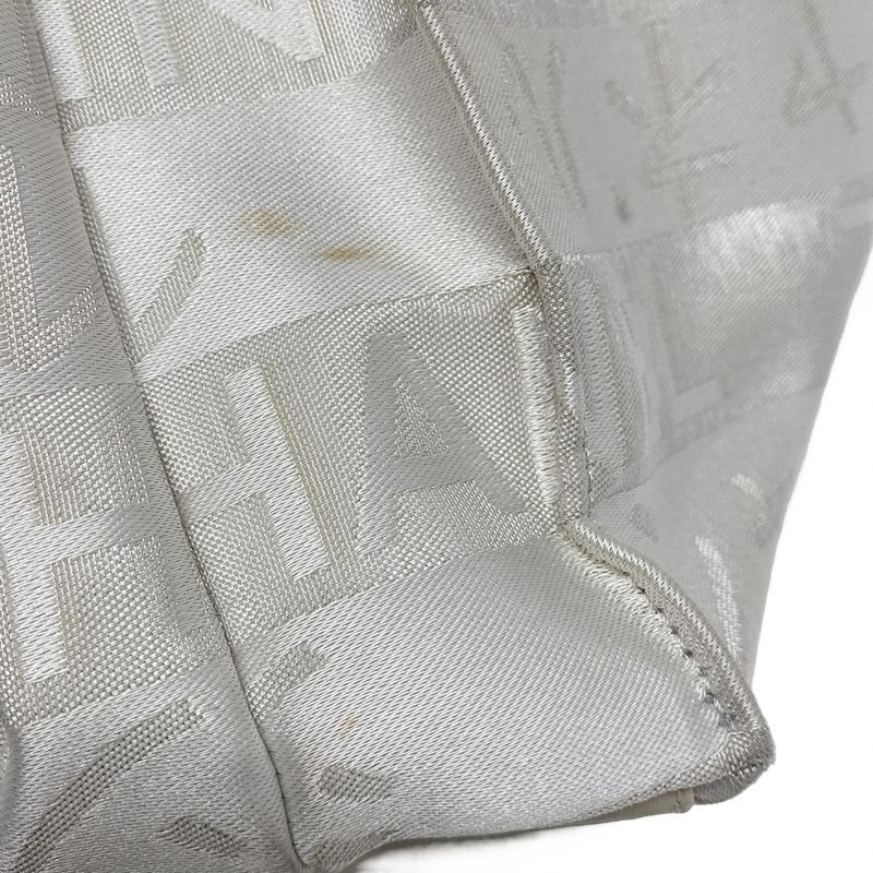 Chanel Tote Bag Ephemera Line White×silver Leather