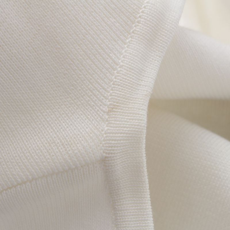 Chanel Cotton Vintage Coco Mark Striped Sleeveless Dress White 40