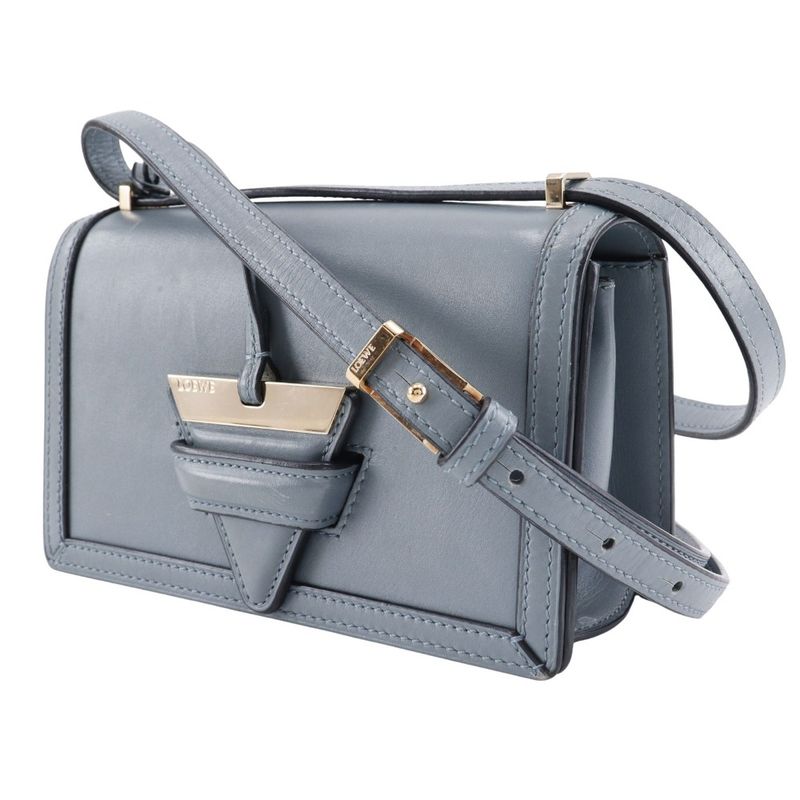 Loewe Barcelona Small Calf Stone Blue Light Blue Women Shoulder Bag