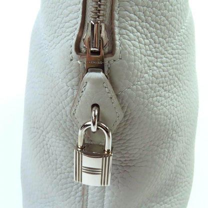 Hermes Bolide 31 Pearl Grey Taurillon Clemence Silver Hardware Handbag With