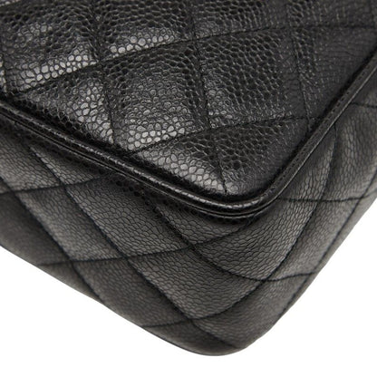 Chanel Matelasse Coco Mark Crossbody Shoulder Bag Black Caviar Skin Women Chanel