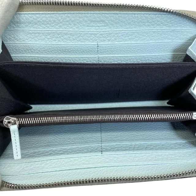 Fendi 7m0210 Wallet Long Wallet Long Round Zipper Leather Graige