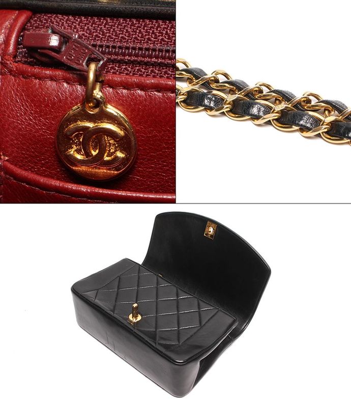 Chanel Chain Shoulder Bag Leather Coco Mark Lambskin Diana 22 Women Chanel