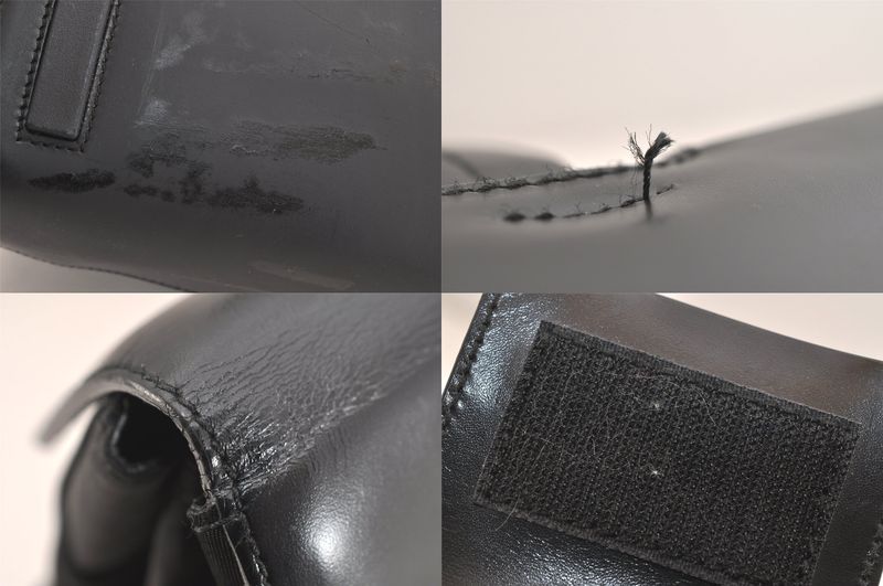 Prada Vintage Nylon Leather Shoulder Handbag Black 3552n