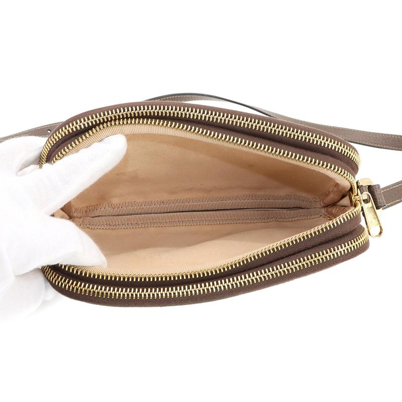 Gucci Ophidia Mini Shoulder Bag GG Supreme Canvas Leather Beige Brown 546597