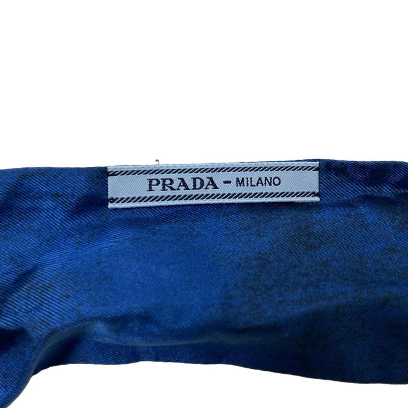 Prada Scarf Printed Twill Scarf 1ff008 Blue X Ivory X Multi Ribbon Scarf/fish