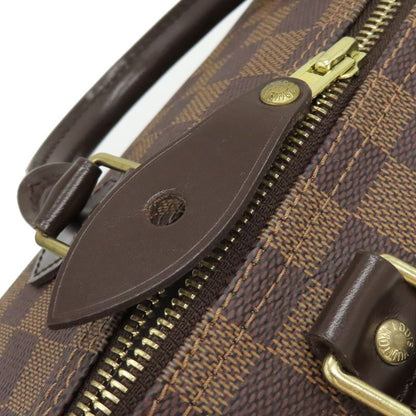 Louis Vuitton Handbag Speedy 30 Damier Canvas Damier Ebene Gold Hardware Brown