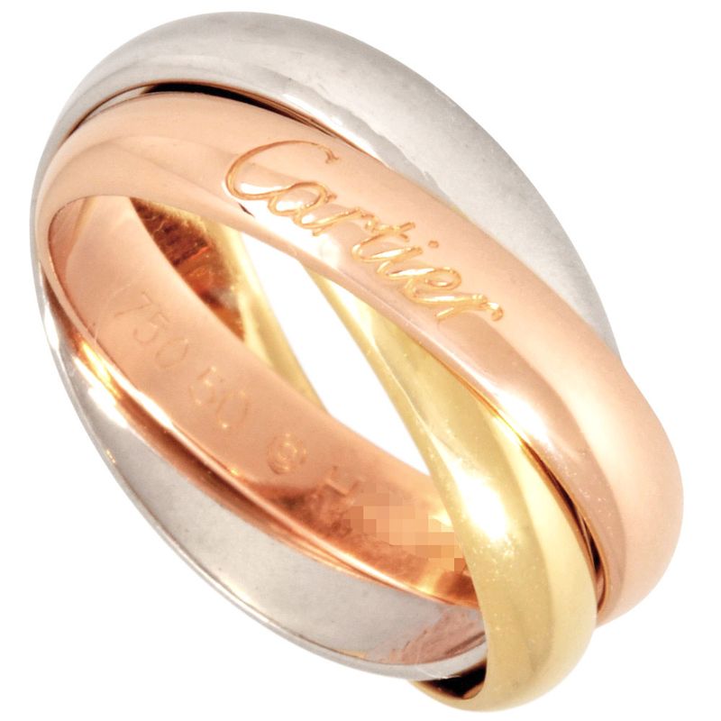 Cartier Trinity MM Ring #50 18K Yellow Gold 76g 18K Pink Gold 18K White Gold