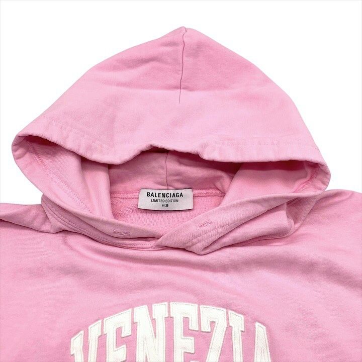 Balenciaga Venezia Logo Hoodie Cotton Venice Limited Pink Long Sleeve