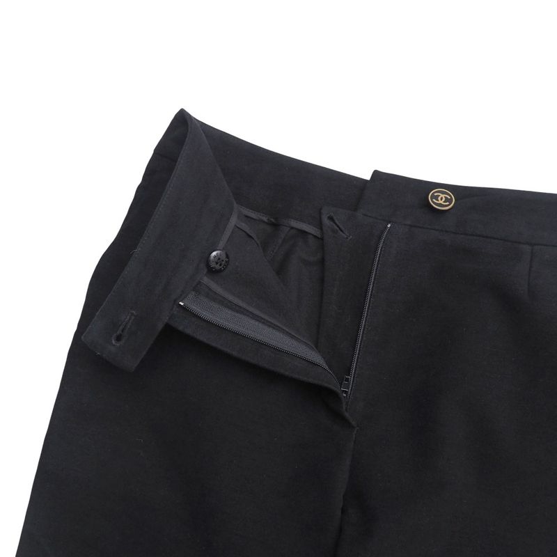 Chanel Pants Size 38 01A Coco Button CC Button Stretch Tapered Pants 20251008