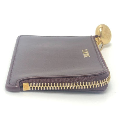 Loewe Coin Case Logo Leather Burgundy