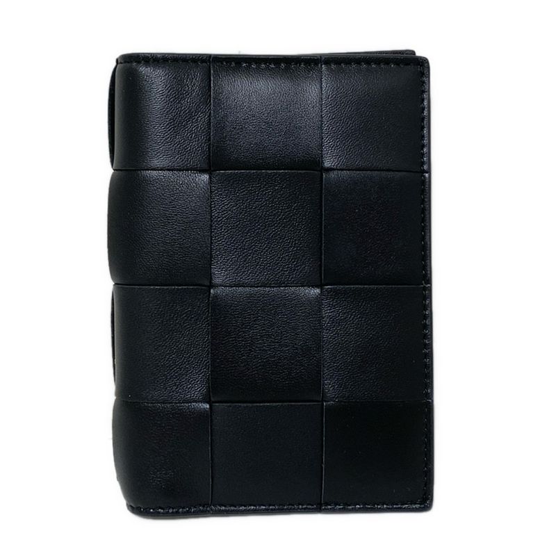 Bottega Veneta Card Case Maxi Intrecciato Black Leather