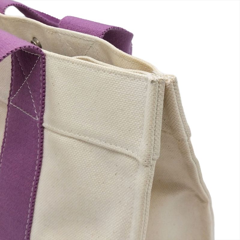 Hermes Bora PM Tote Bag Canvas Purple Ivory Handbag Women