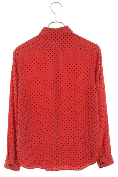 Saint Laurent Paris 653862 Y2d15 Dotted Silk Long Sleeved Shirt Men's 37
