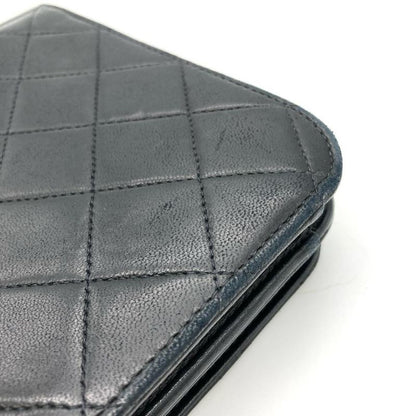 Chanel Matelasse Chain Shoulder Bag Lambskin Black Gold Hardware