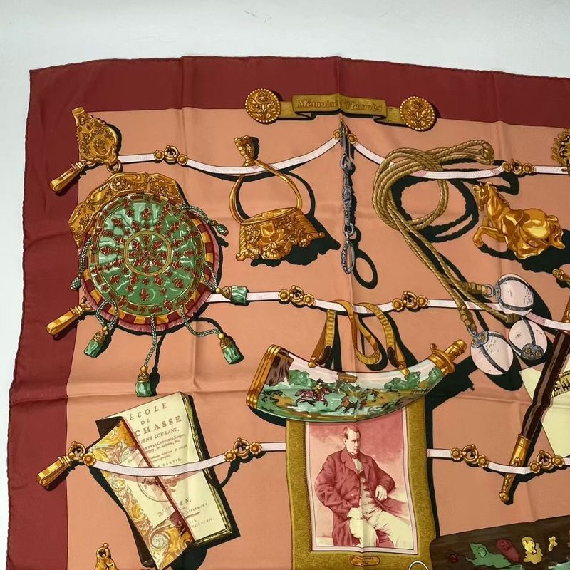 Hermes Scarf Carre 90 Memoire D'hermes Red