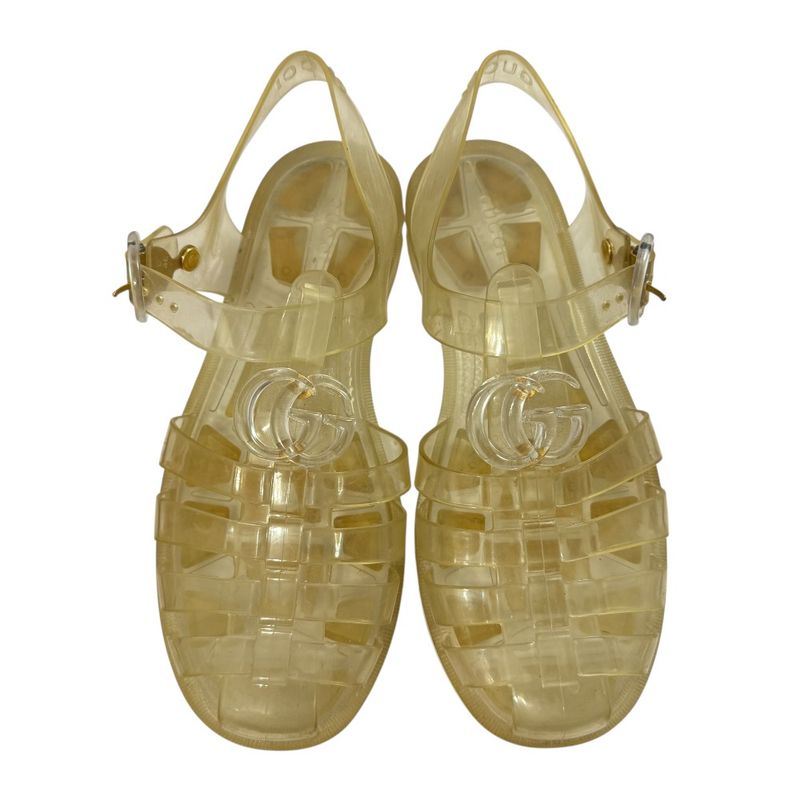 Good Gucci GG Marmont Rubber Sandals Size 36 Approx 23cm (9.06in) Clear Ladies