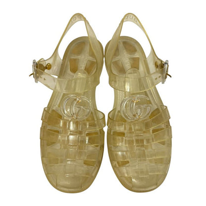 Good Gucci GG Marmont Rubber Sandals Size 36 Approx 23cm (9.06in) Clear Ladies