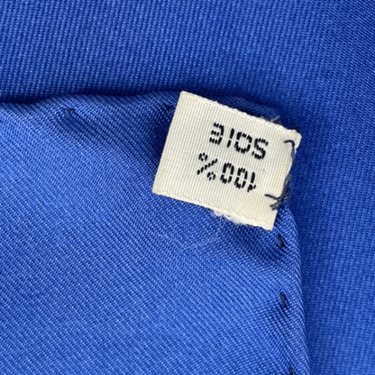Hermes Silk 48 Horses In Paddock Scarf Blue