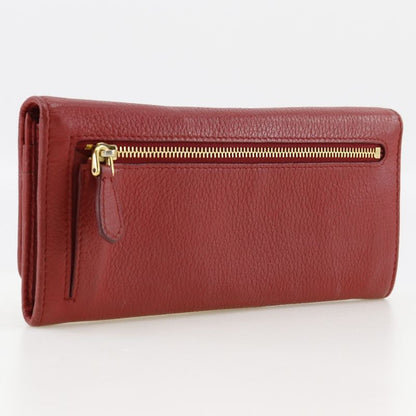 Prada Vittero Dino 1mh132 Leather Red Ladies Long Wallet
