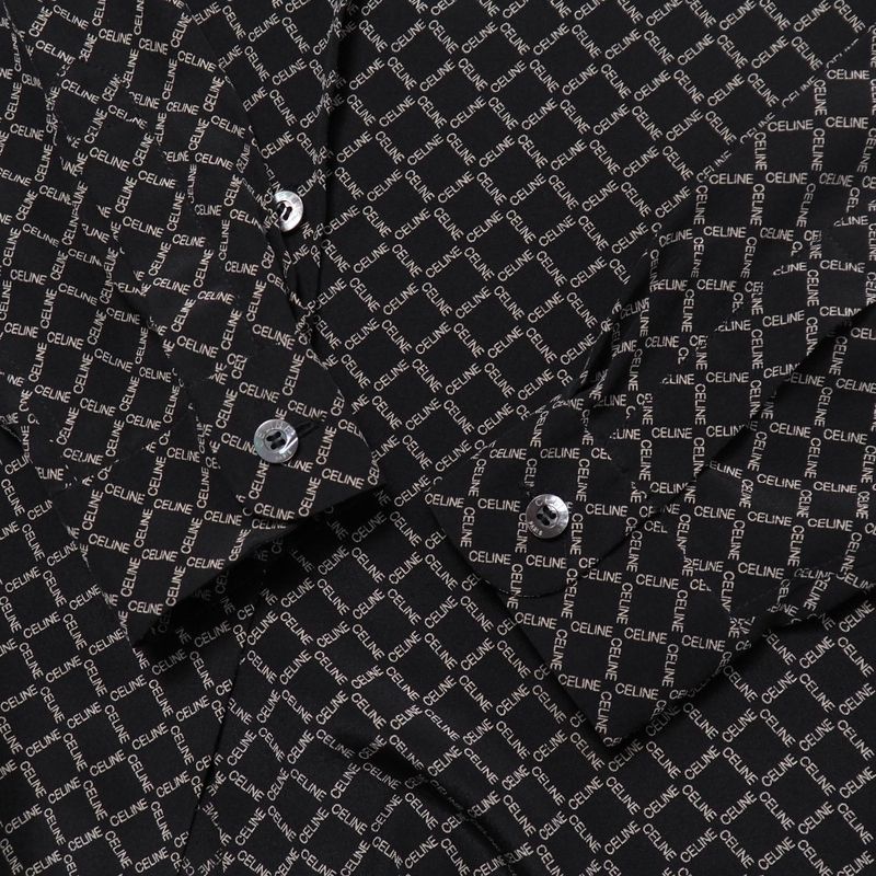 OLD Celine Old Celine Vintage Long Sleeve Shirt Size 36 Total Silk Logo Check