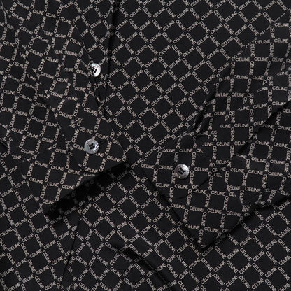 OLD Celine Old Celine Vintage Long Sleeve Shirt Size 36 Total Silk Logo Check