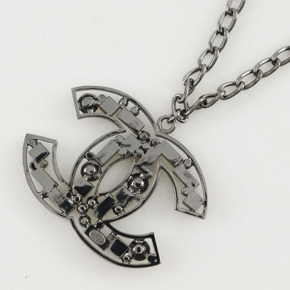 Chanel Coco Mark Metal And Rhinestone Silver/black 03A Ladies 34.1g Necklace
