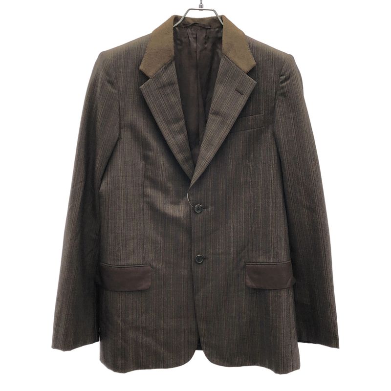 Prada Multi-Stripe 2b Tailored Jacket Brown 48