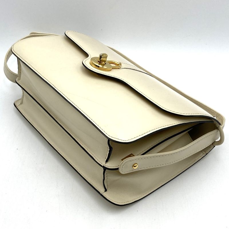 Gucci Shoulder Bag Leather White Vintage Old Gucci Women's