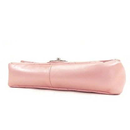 CHANEL Lambskin Quilted Flap Bag Purse Glazed Coco Pleasts Tote Pink