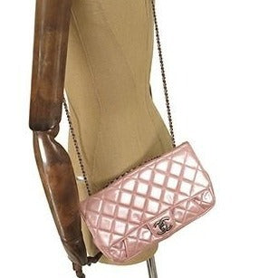 CHANEL Lambskin Quilted Flap Bag Purse Glazed Coco Pleasts Tote Pink