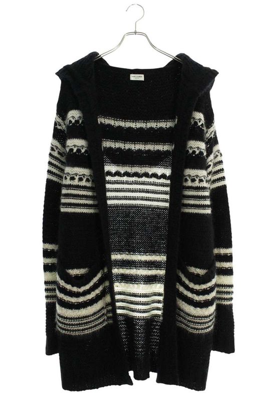 Saint Laurent Paris 22AW 689942 Y75kw Oversized Hooded Mohair Knit Cardigan