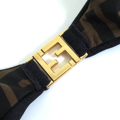 Fendi 2022 Fxbh60 Lined Zucca Pattern FF Logo Hardware Swimwear Bikini Top And