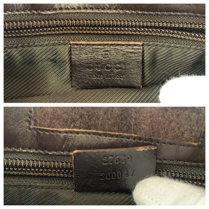 Gucci Brown Silver Hardware GG Supreme Canvas/leather 27639 Shoulder Bag