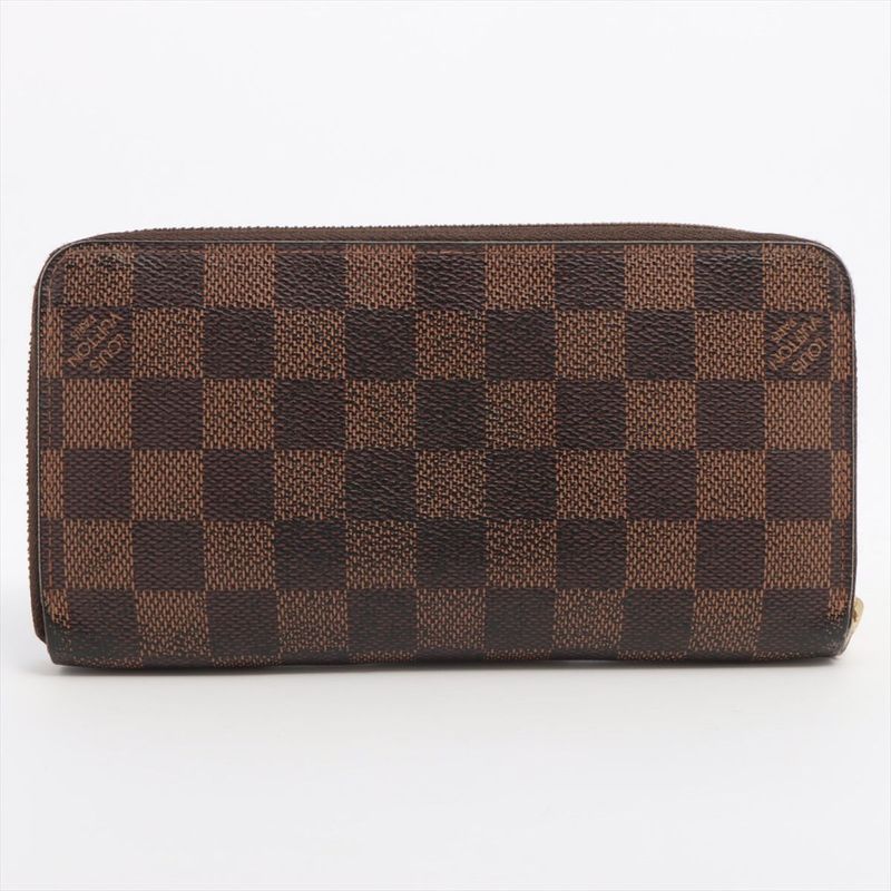 Louis Vuitton Damier Zippy Wallet Round Zip Wallet Long Wallet N60015 Ebène
