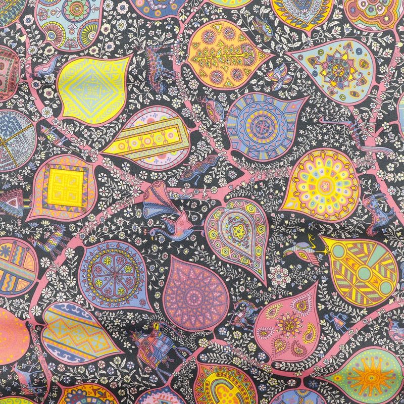 Hermes Gavroche 45 L'arbre De Vie Tree Of Life Silk Black/multicolor Women's