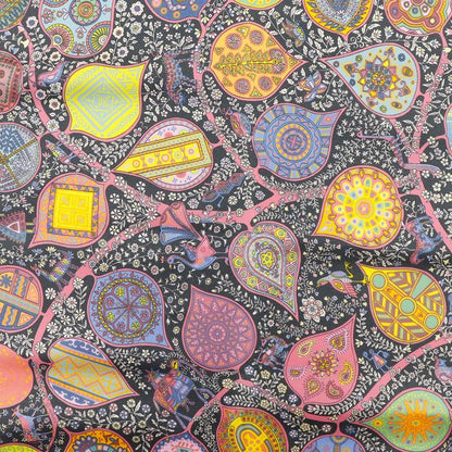 Hermes Gavroche 45 L'arbre De Vie Tree Of Life Silk Black/multicolor Women's