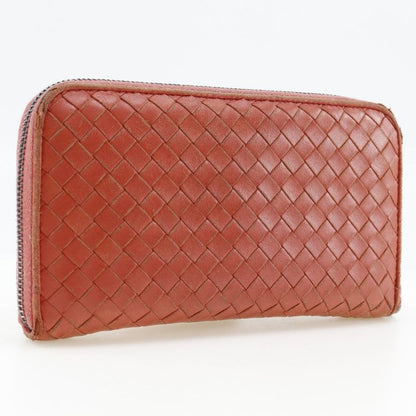 Bottega Veneta Bottega Veneta Round Zipper Intrecciato Lambskin Red/pink