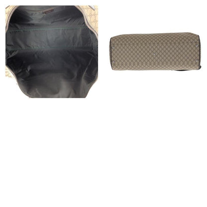 Gucci Brown Silver Hardware GG Supreme Canvas/leather 101672 Boston Bag