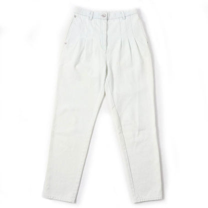CHANEL P64118v60184 100% Cotton Coco Button Denim Pants Indigo 38 Made In Italy