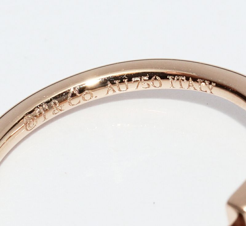 Tiffany & Co Ring 18K Pink Gold Diamond 013ct T Wire Ring