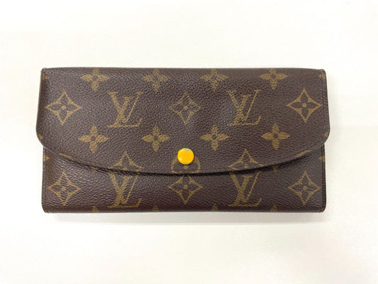 Louis Vuitton Monogram Portefeuille Emilie Zipper Long Wallet M60698 Brown ×