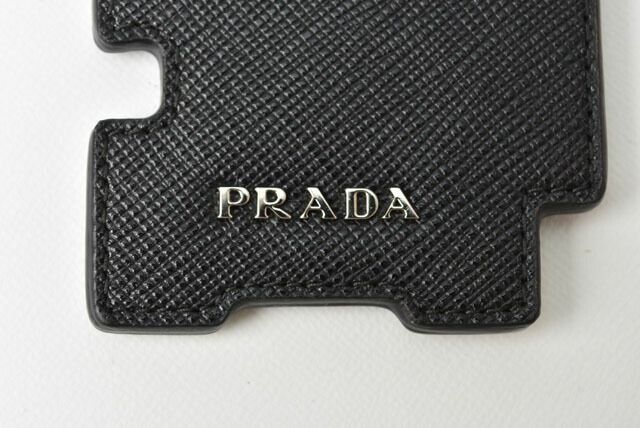 Prada Key Ring Key Holder Bag Charm Prada Logo Patchwork Caracter 2tl253 NERO
